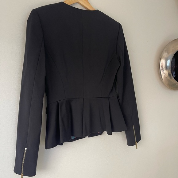 Ted Baker Black with Tag Zameli Peplum Cropped Jacket London Blazer - Picture 4 of 15